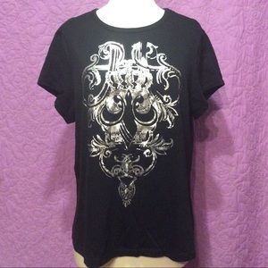 Destiny Gold brand graphic T shirt.